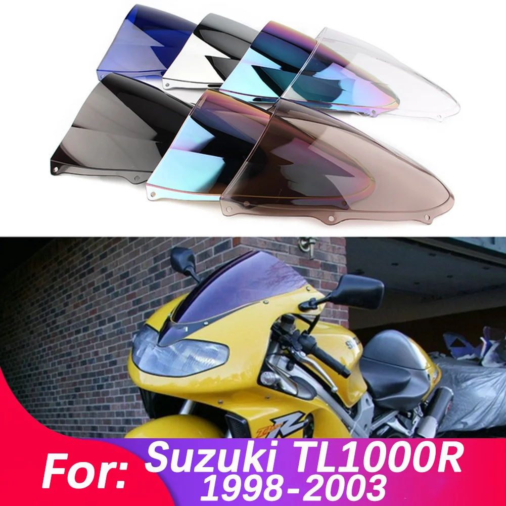 Motorcycle Windshield Double Bubble For SUZUKI TL1000 TL 1000 R 1000R TL1000R 1998-2003 Accessories WindScreen Fairing Deflector view 3