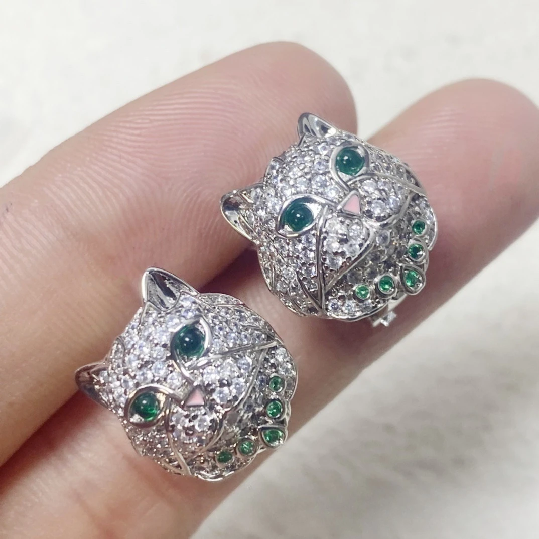 

Новинка 2025 года, 925 зажимы для ушей с полным бриллиантом и совой, модные ювелирные изделия, стильные аксессуары для женщин