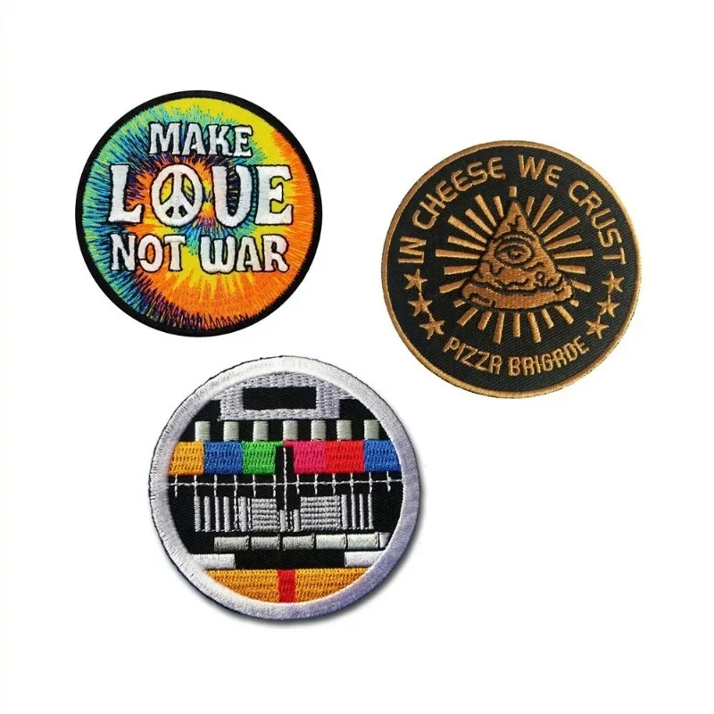 

20pcs/Lot Luxury Retro TV Screen Embroidery Patch Golden Letter Hat Shirt Bag Clothing Decoration Accessory Craft Diy Applique