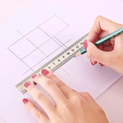 1PCS High Quality Stainless Steel Ruler 15cm20cm30cm Double  Sided Scale Standard Ruler Learning Office Supplies