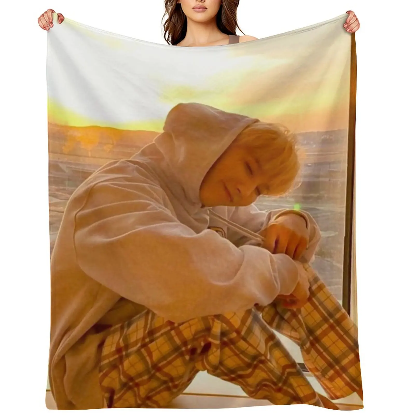 

AB6IX WOONG Throw Blanket Stuffeds Beautifuls Nap for sofa Blankets