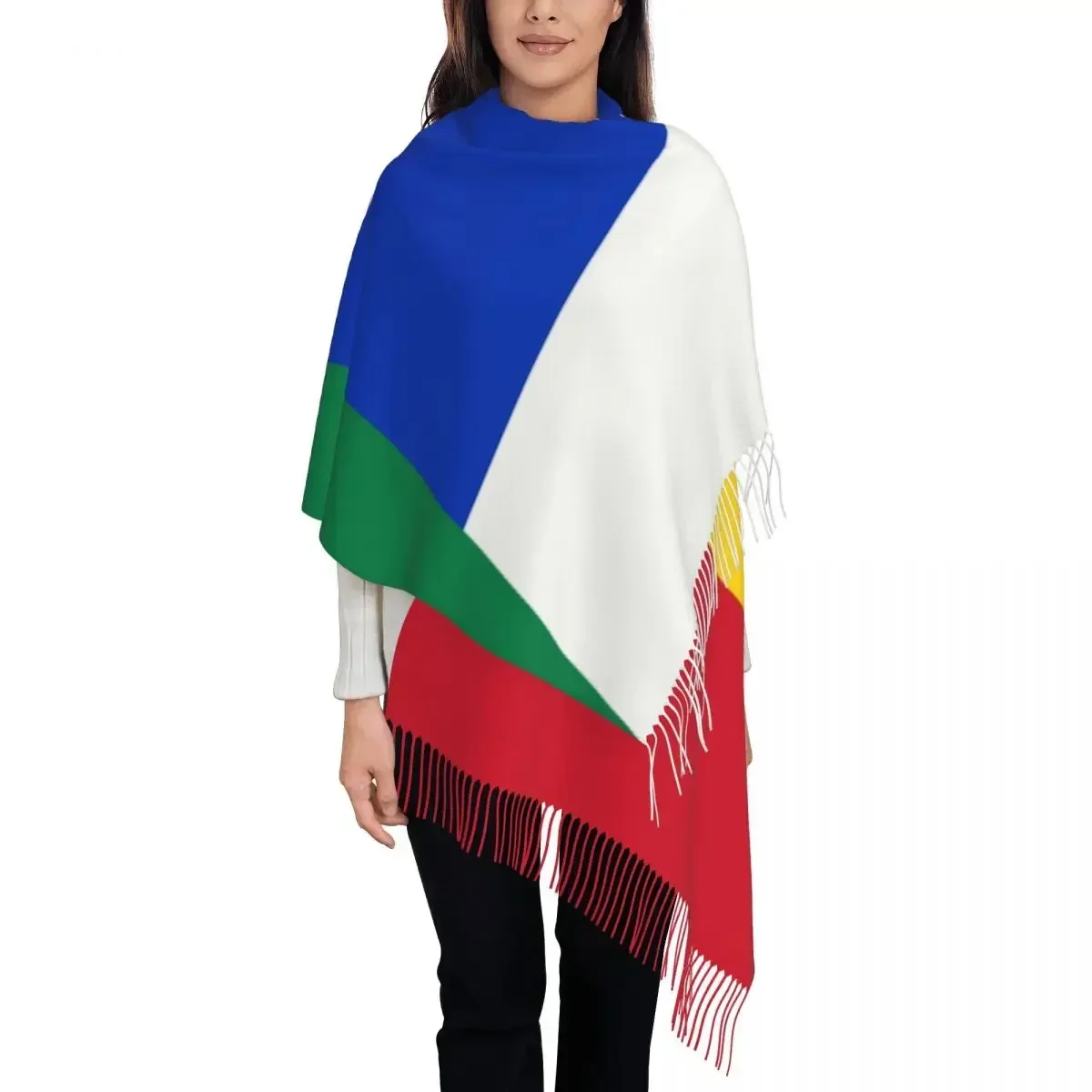 Women Scarf Tassel Head Wraps Flag Of Druze Femme Thin Autumn Spring Winter Tassel Scarves Bandana