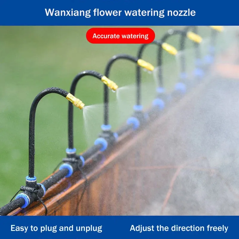 

New 5M-20M Universal Automatic Irrigation Sprinkler Kits Rotating Copper Nozzle