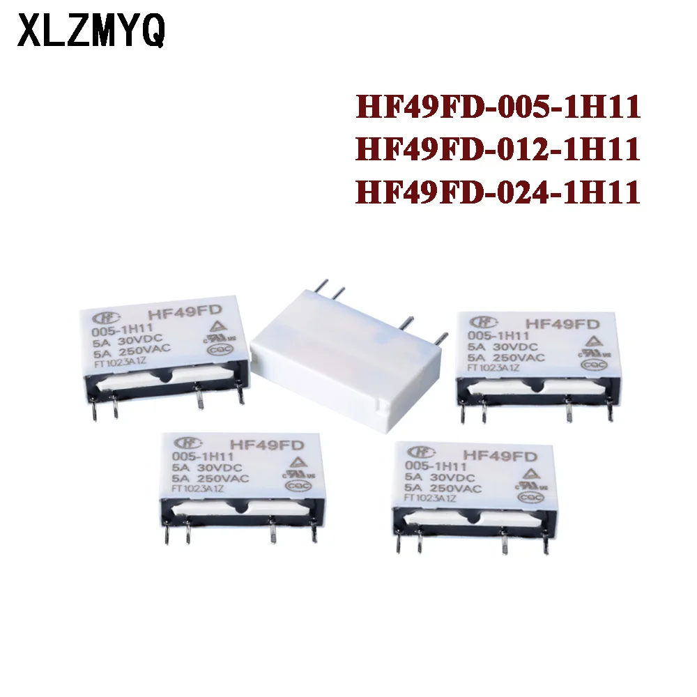 5pcs DC 5V 12V 24V Power Relay HF49FD-005-1H11 HF49FD-012-1H11 HF49FD-024-1H11 HF49FD 005 012 024 1H11 4Pin Relays