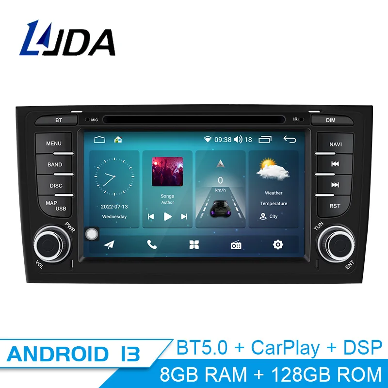 Android 13 8+128G Car multimedia Player GPS Navigation For AUDI A6 4B C5 1997-2005 GPS stereo Video 2 Din Car Radio DSP Carplay 