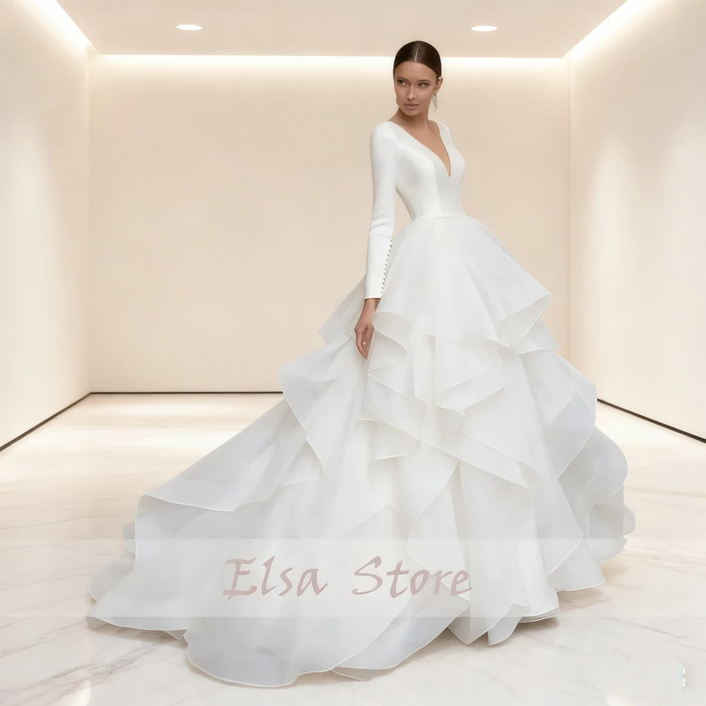 

Organza Wedding Dresses Boho Strapless Modern A Line Bride Dresses Button Back Eleglant Dresses For Women 2025 Robe De Mariée