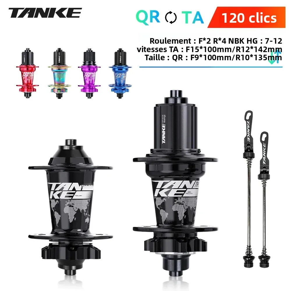 Moyeu de vélo TANKE MTB 120 Click Hub 6 roulements, avant et arrière, 28, 32, 36 trous, frein à disque QR, vélo mass thunder, moyeux bruyants Cube 6 pignons TH390