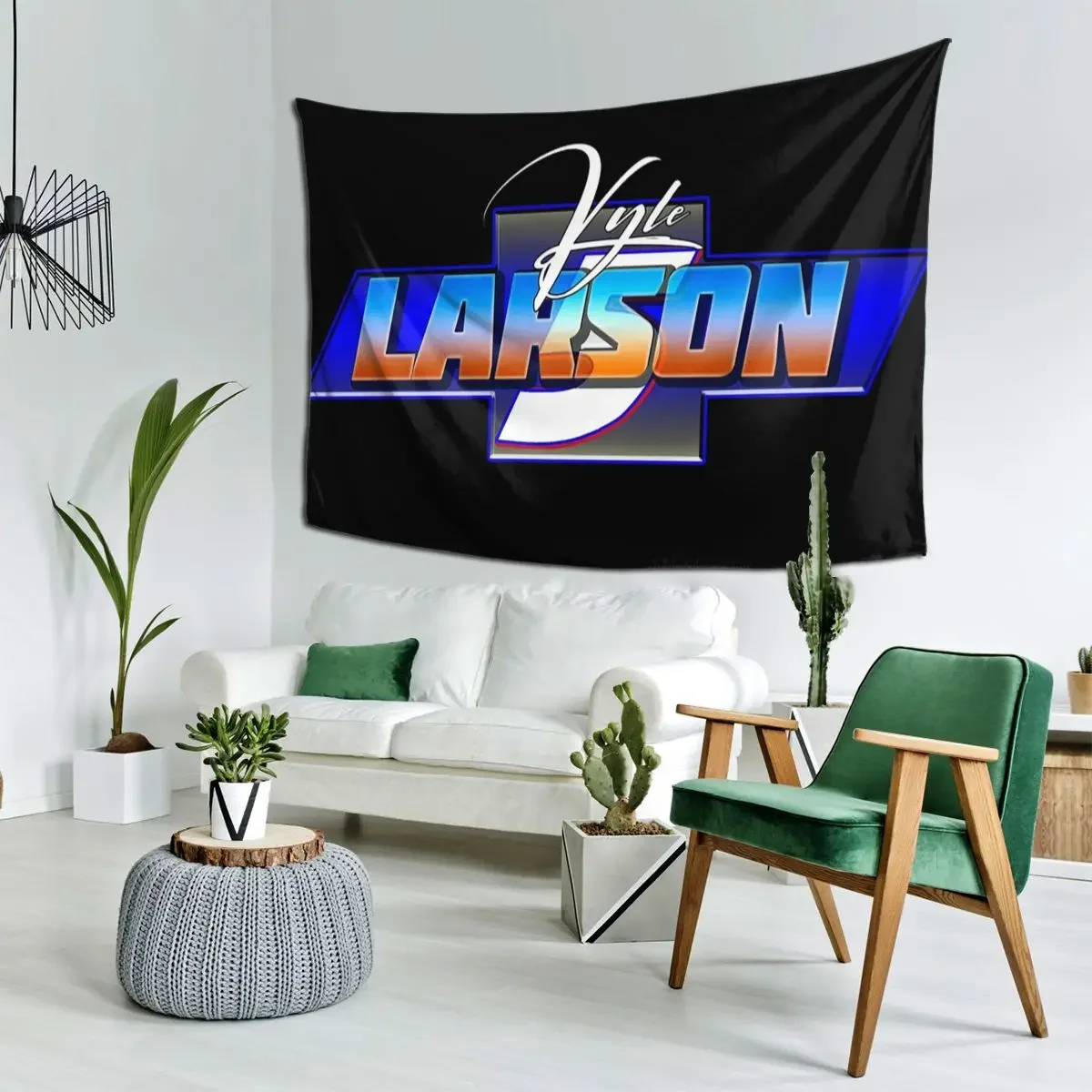 Kyle Larson Chevy Tapestry Hippie Wall Hanging Aesthetic Home Decoration Tapestries for Living Room Bedroom Dorm Room