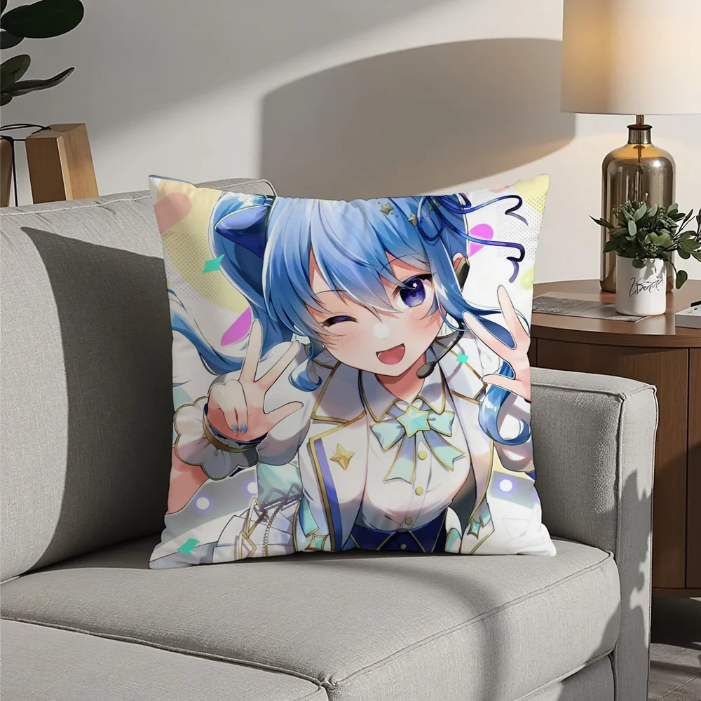 

H-Hoshimachi Suisei Pillow Case Plush Fabric Soft Pillowcase Double Sided Print Cushion Cover Household Gifts