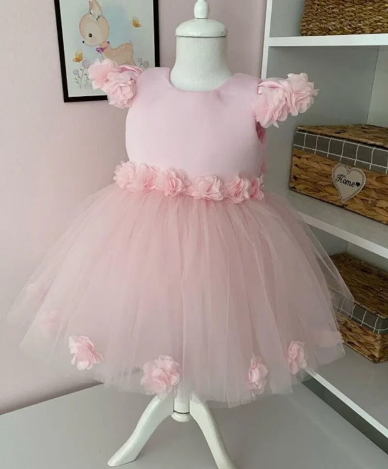 New Mother Daughter Matching Gowns Pink Floral Princess Dress Mommy and Me Outfit Toddler Formal Photoshoot Birthday Party Gowns