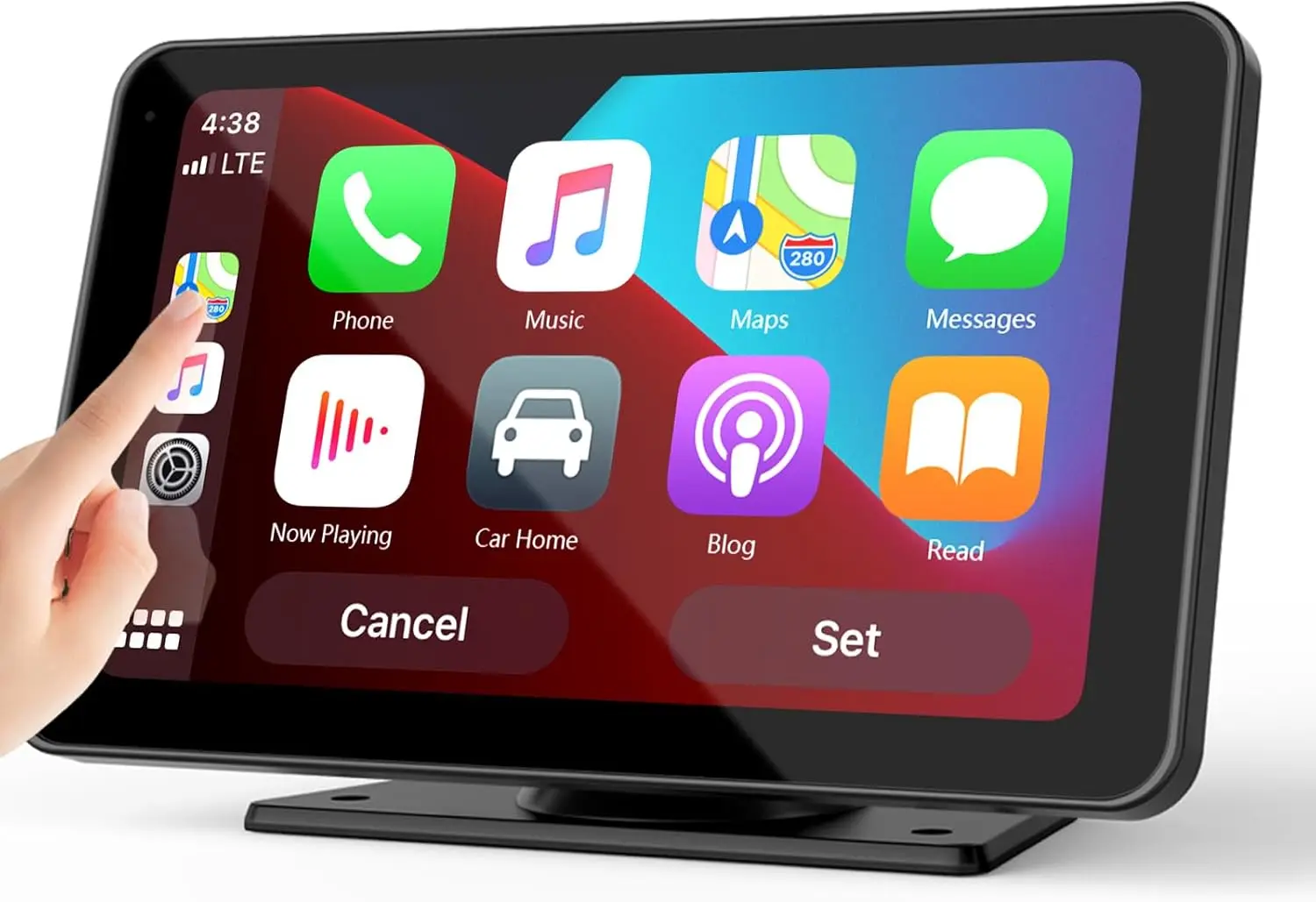 7' HD CarPlay Screen with Backup Camera, Mirror Link, Bluetooth, Voice Control, GPS, AUX, FM, Satellite Radio for All Cars