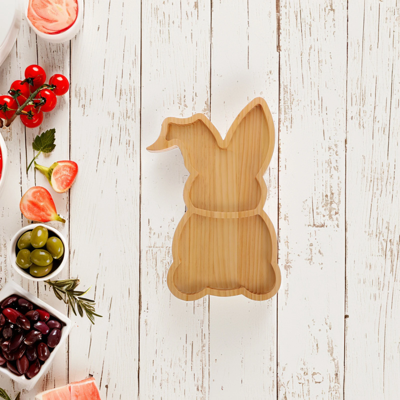 

Rabbit Tray Bunny Serving Wood Easter Ear Shaped Wooden Khaki Charcuterie Board Decorative Unique Platter Holiday Food Snack