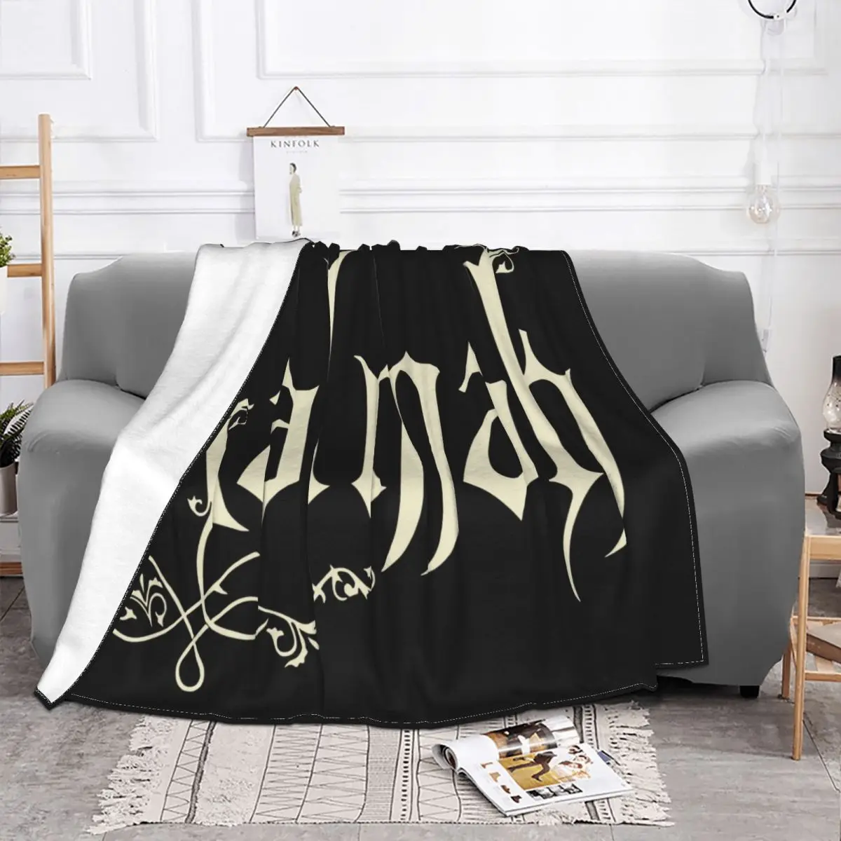 Kalmah Logo Black Melodic Death Metal Wintersun Normal Oversize Style Winter Funny Streetwear Unisex Sale Throw Blanket