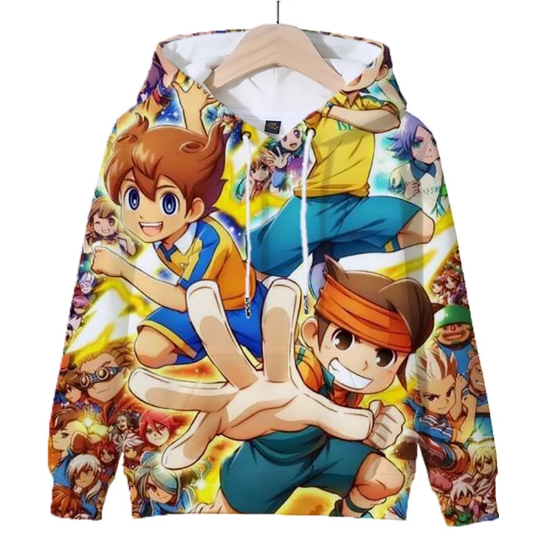 Inazuma Eleven Go Print Hoodies Autumn Sweatshirts Cartoon Tops Kids Clothes Harajuku Hoodie for Boys Girls Pullovers Sudadera