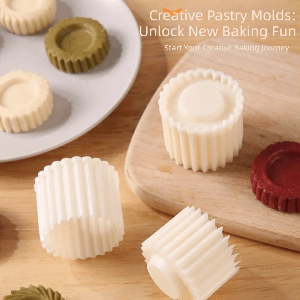 Double‑Sided Hand Press Mooncake Mold Detachable Flower Petal Dessert Baking Mold Food‑Grade Plastic Non-Stick DIY Pastry Stamp