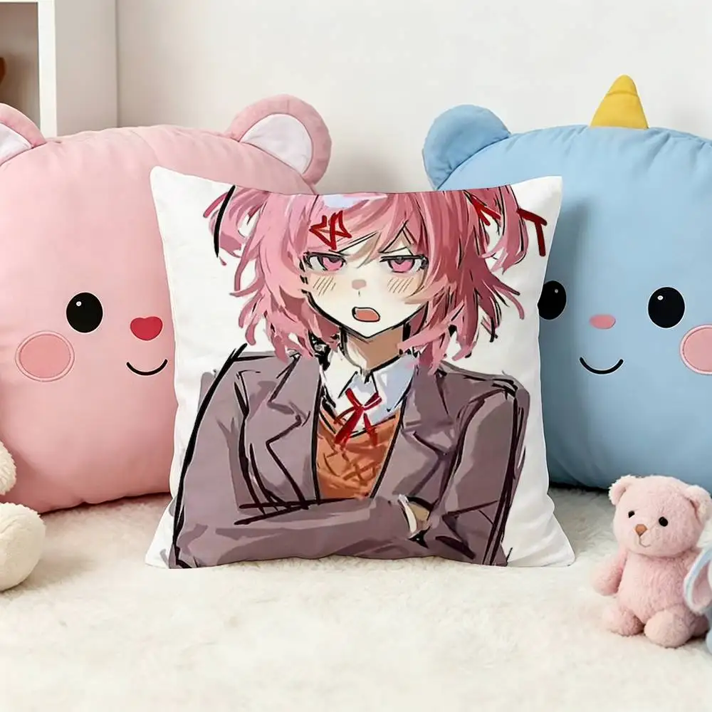 N-Natsuki D-Doki DDLC Square Pillow Case Multi Sizes For Car Home Bedroom Decor Custom Valentine Gifts