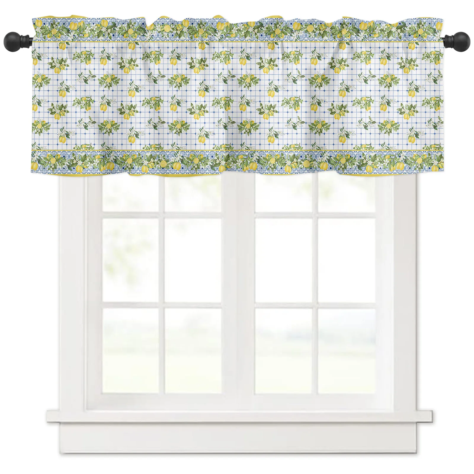 

ZEDLIYU Valances for Windows Kitchen Living Room Small Window Bedroom Room Decor Valance Lemon 1 Panel