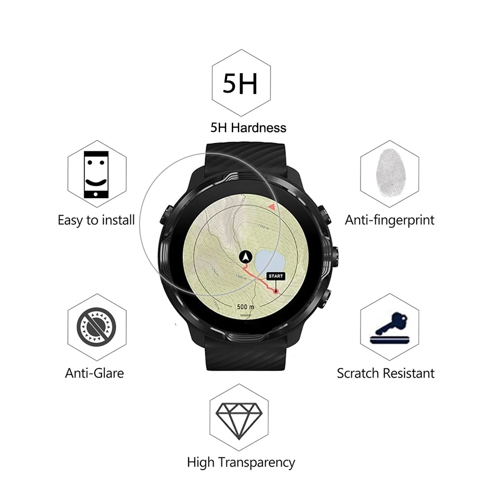 3PCS Clear Nano Anti-shock PET Protective Film For SUUNTO 7 SUUNTO7 9 Baro 9 PEAK Pro 5 D5 Smart Watch Screen Protector Film