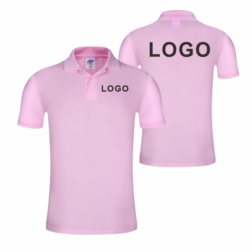 Aangepast logo Ademend poloshirt Casual bedrijfsgroep Kleding Revers Poloshirts met korte mouwen Werkkleding Printborduurwerk