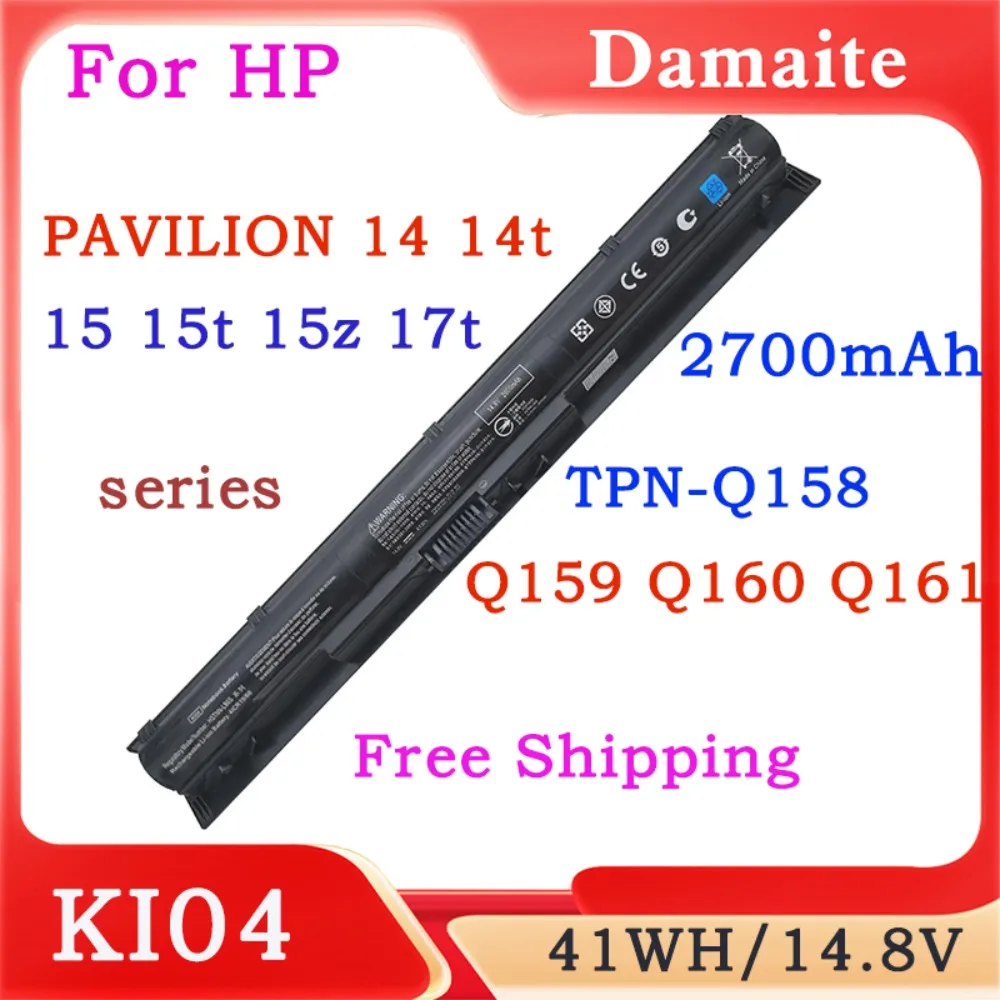 K104 KI04 Laptop Battery for HP Pavilion 14 15 17 TPN-Q158 800049-001 800009-421 HSTNN-LB6S N2L84AA 15-ab000~15-ab099