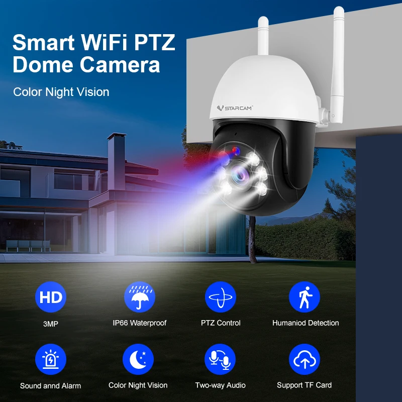 Vstarcam 3MP уличные Wi-Fi камеры AI отслеживание движения IP-камера видеонаблюдения ночного видения полноцветная беспроводная водонепроницаемая