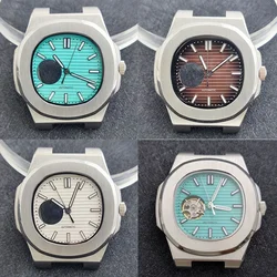 NH38 Case Hollow Dial Stainless Steel Watch Case Bracelet Watch Parts for Nautilus NH38 Automatic Mechanical Movement Replace