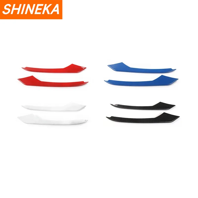 SHINEKA ABS Car Front Fog Light Eyelid Decoration Cover Trim Strips Stickers For Ford Mustang 2015-2018 Car Styling Accessories