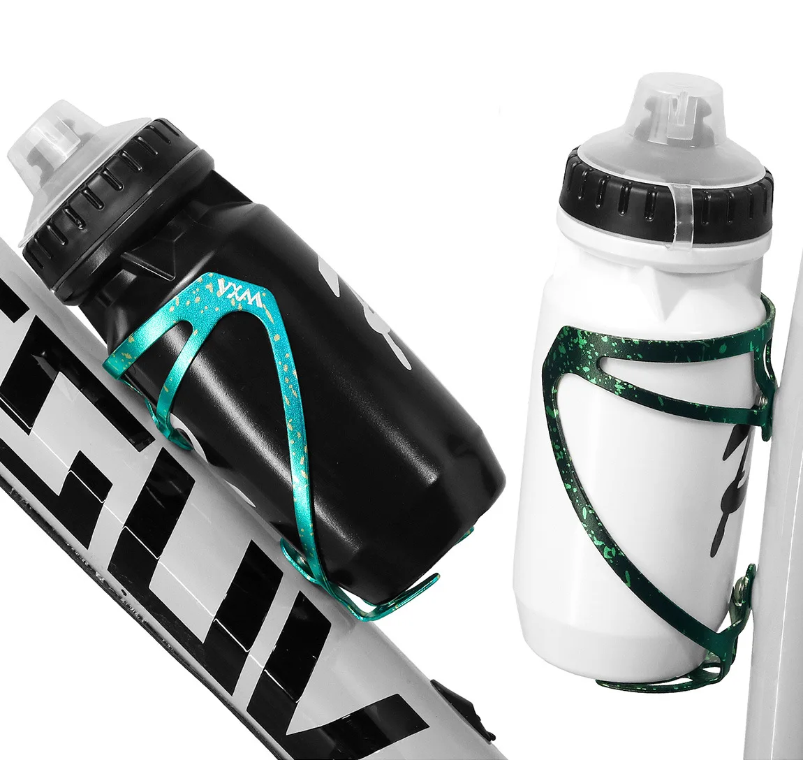 Mountain bike two-color water bottle rack, aluminum alloy one-piece formed water cup and beverage bottle fixing frame