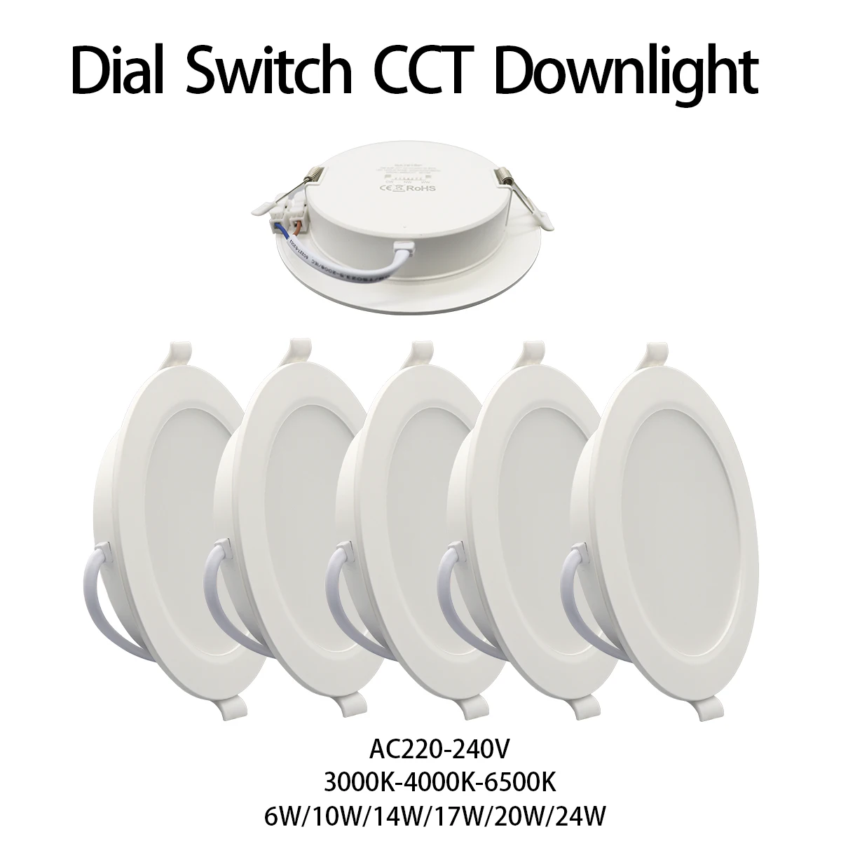 10pcs/lot 10W 24W Recessed Led Downlight 110V 220V 3000K 4000K 6500K Dial Swich CCT Round Led Panel Light Spot Indoor Lighting