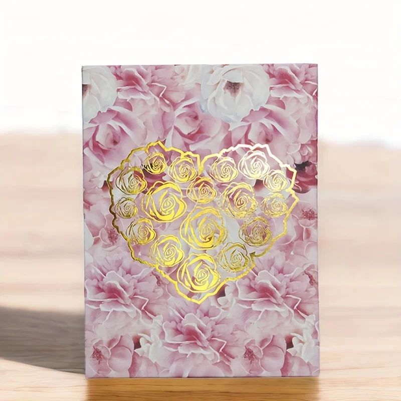 ألبوم صور من الزهور الذهبية ، مساحة تخزين واسعة ، مثالي للعائلة والطلاب ، حفل زفاف ، غراد ، حفل زفاف ، أو 6 بوصة