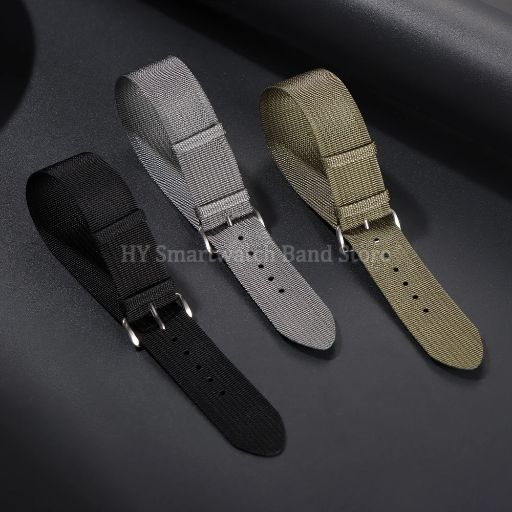 ไนลอน 20 มม.22 มม.สําหรับ Seiko สําหรับทหารกีฬาสายรัดข้อมือผู้ชายผู้หญิง Universal สร้อยข้อมือ Ribbed สายรัดข้อมืออุปกรณ์เสริม