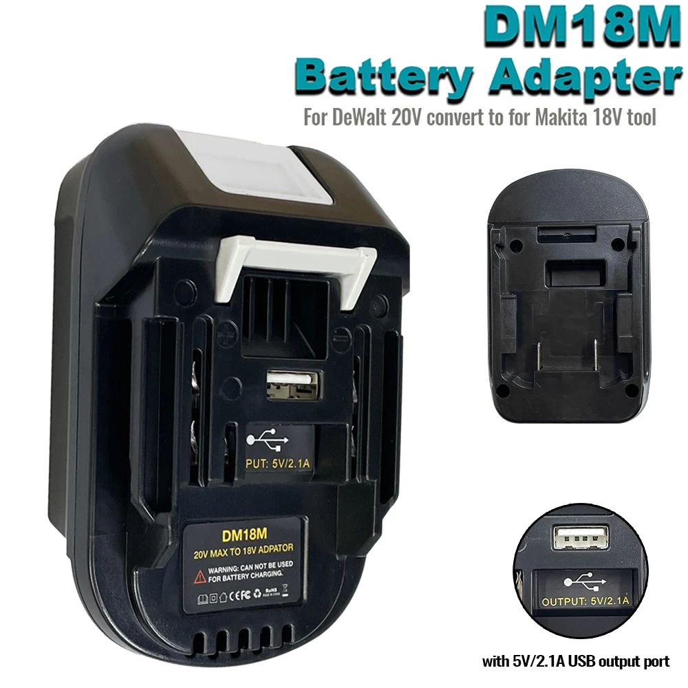

DM18M Battery Adapter Compatible for Dewalt 18v-20v Lithium Batteries Work Compatible with For Makita 18v Cordless Power Tools