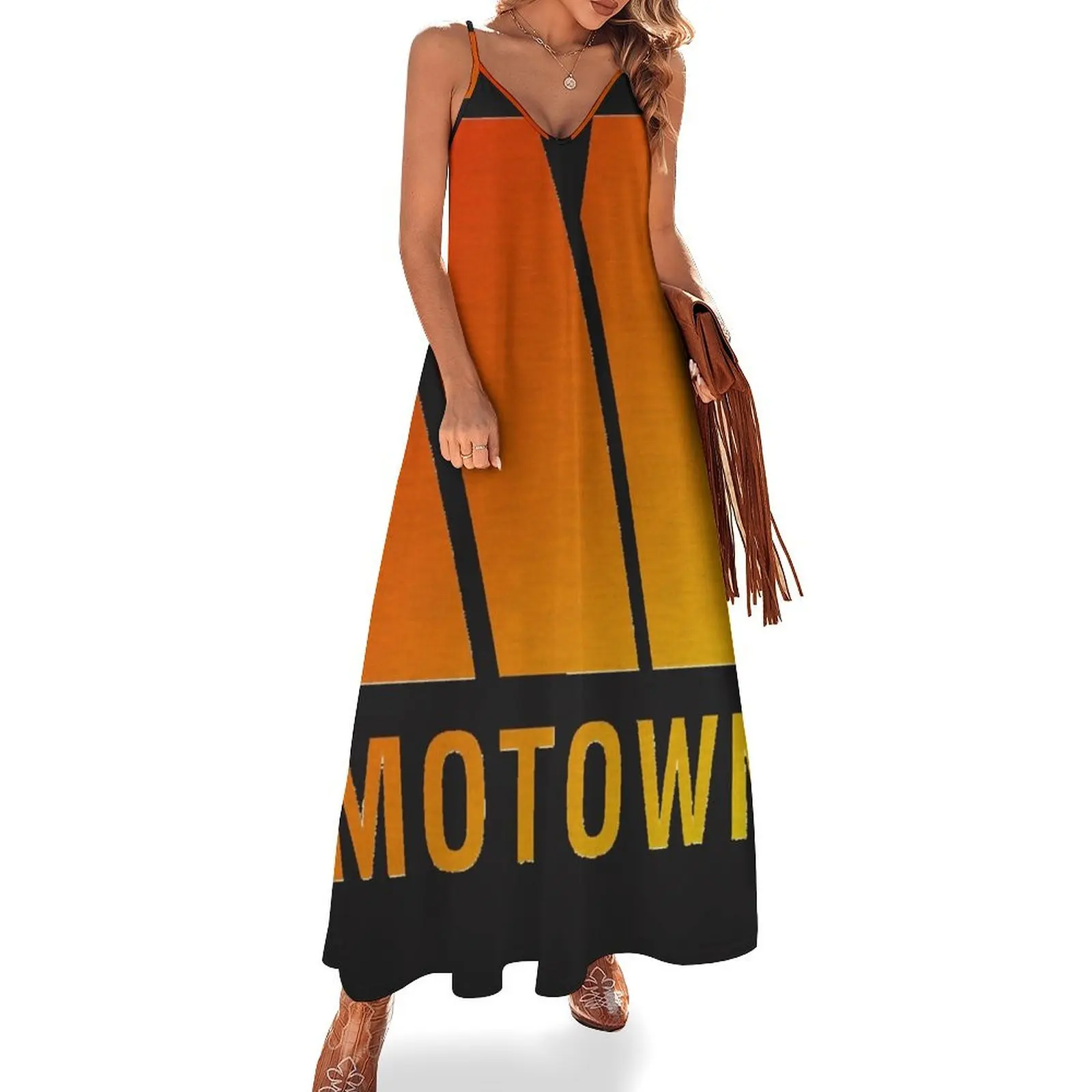 Motown Records – Logo, klassisches T-Shirt, ärmellos, langes Kleid, lange Kleider, Damenbekleidung, 2025, Neuankömmlinge