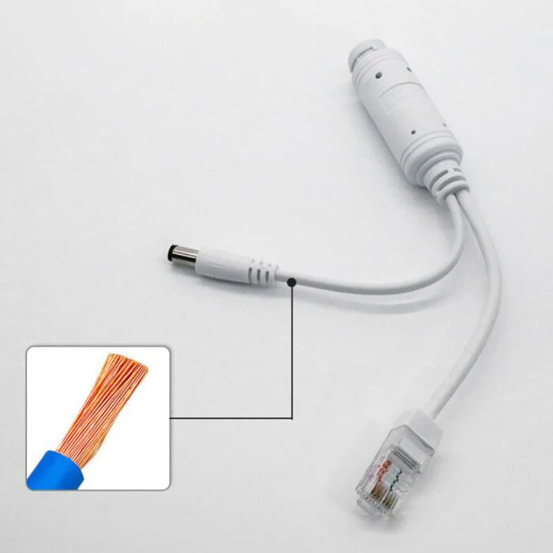 POE Injector para CCTV e Câmera IP, Cabo Adaptador Impermeável, Módulo de Alimentação, Splitter, 48V a 12V