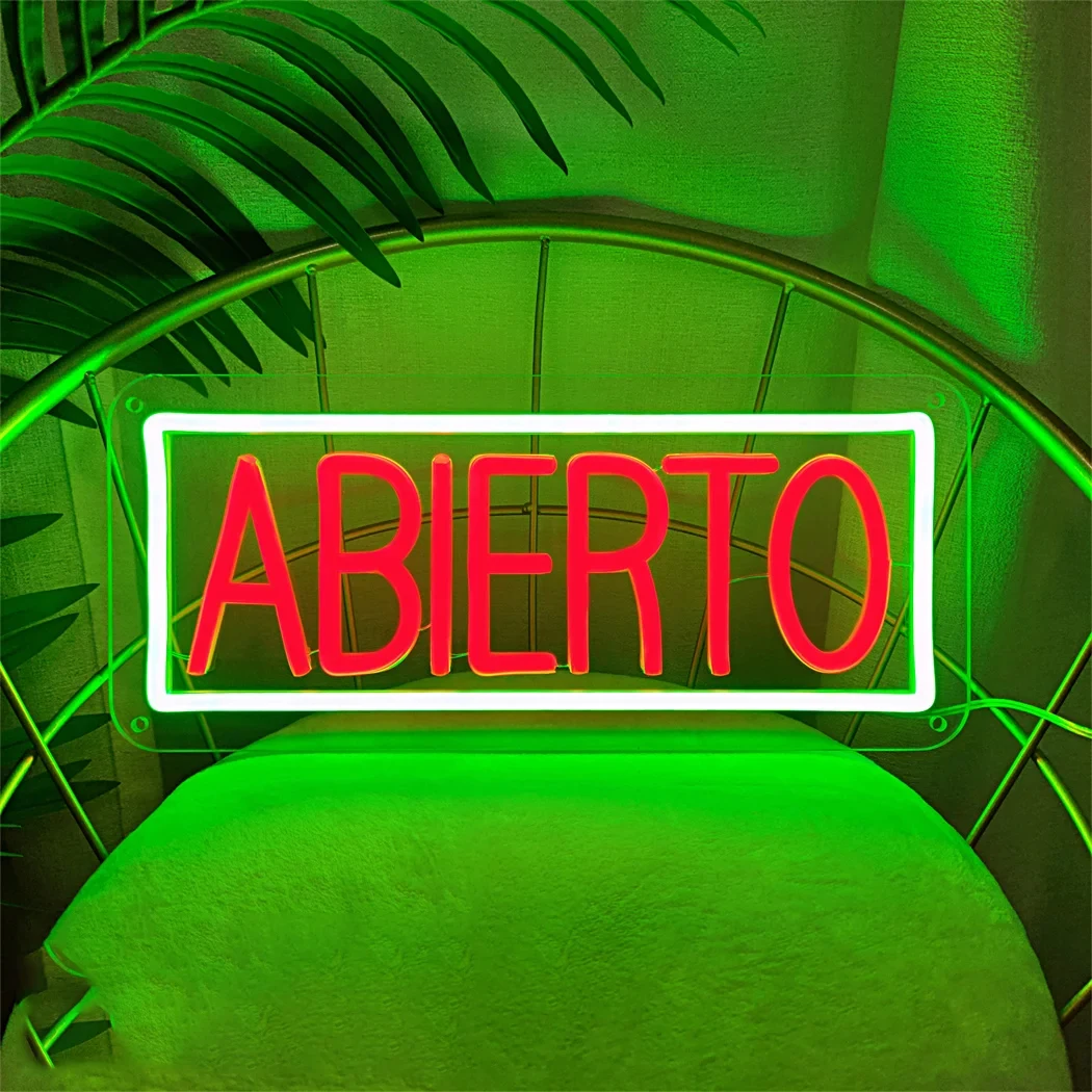 LED Abierto Neon Sign Light Spanish Open Neon Signs for Coffee RetailShop Tore Wall Disco Club Bar Restaurant Open Night Light