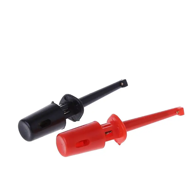 New 1 Pair Single Hook Clip Test Probe Wire Mini Grabber For Multimeter