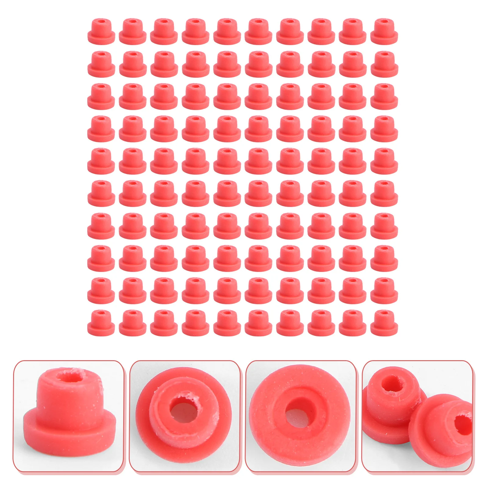 

100Pcs Silicone Pin Cushion Needle Grommets Coil Pads for Tattoo Machine Needle Cushion Red Pin Grommet Silicone Grommet
