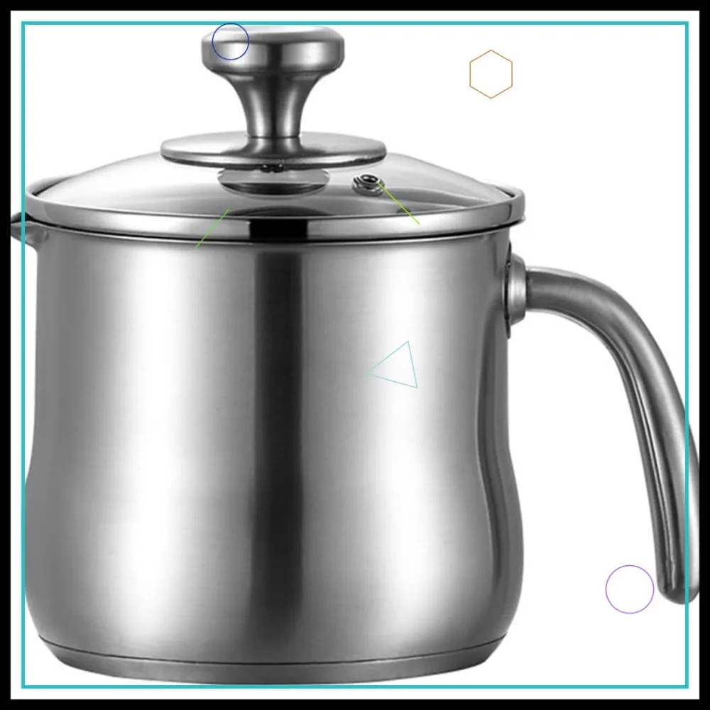 

Кастрюля из нержавеющей стали объемом 1,8 литра с носиком и стеклянной крышкой — легко очищаемая кухня, необходимая для небольших домашних хозяйств