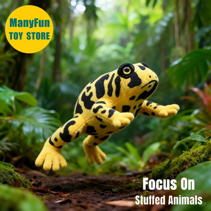 Peluche de Rana Flecha Realista - Rana Flecha Amarilla de Peluche, Rana Flecha Dorada de Peluche, Juguete de Peluche Rana Flecha