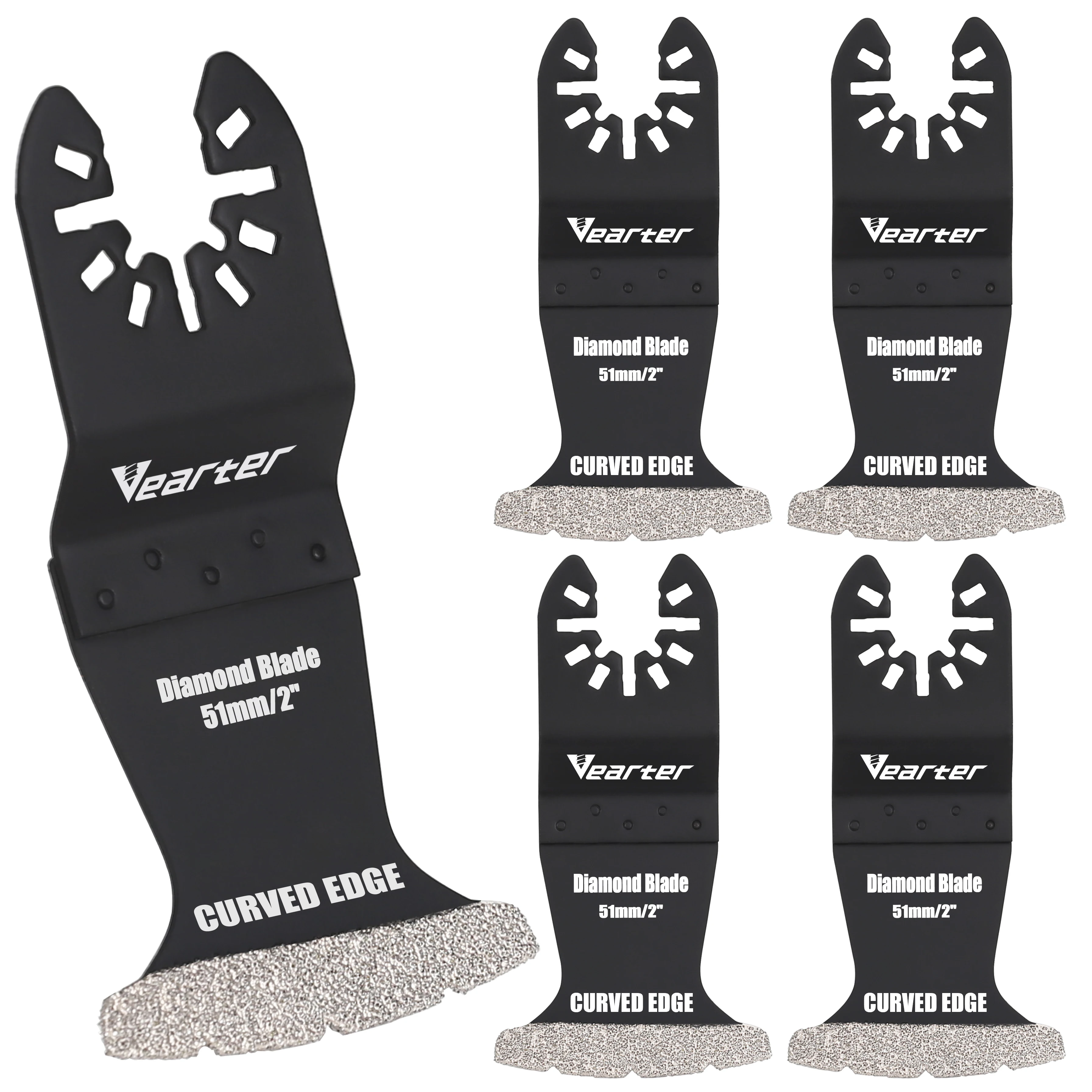 Verater 5er-Pack oszillierende Multi-Tool-Diamantklingen, Mörtel-Sägeblatt, präzise zum Entfernen von Fugenmörtel, Luftziegel, Beton