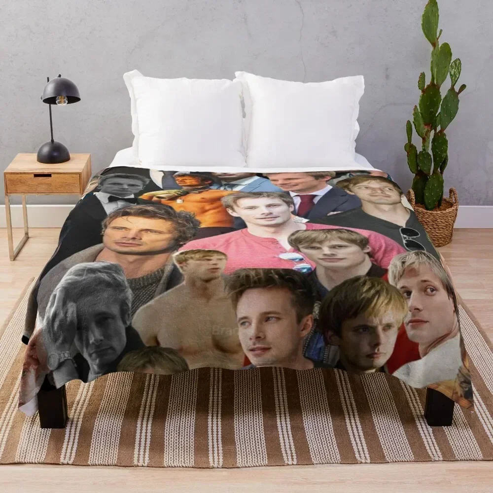 

bradley james photo collage Throw Blanket Heavy Fashion Sofas For Baby Soft Plaid Blankets