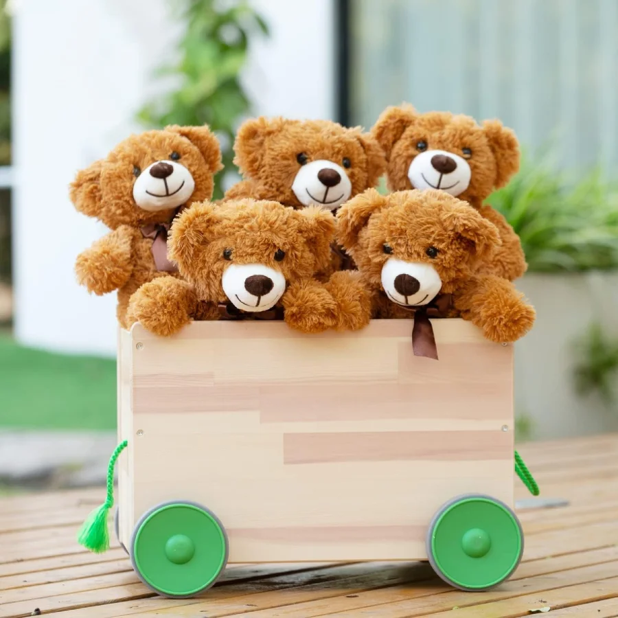 5 Stück Bären Kuscheltiere Plüschtiere Geschenk für Kinder Freundin, 13,5 Zoll Kuschelbären für Weihnachten Valentinstag Geburtstagsgeschenk – Detail 5