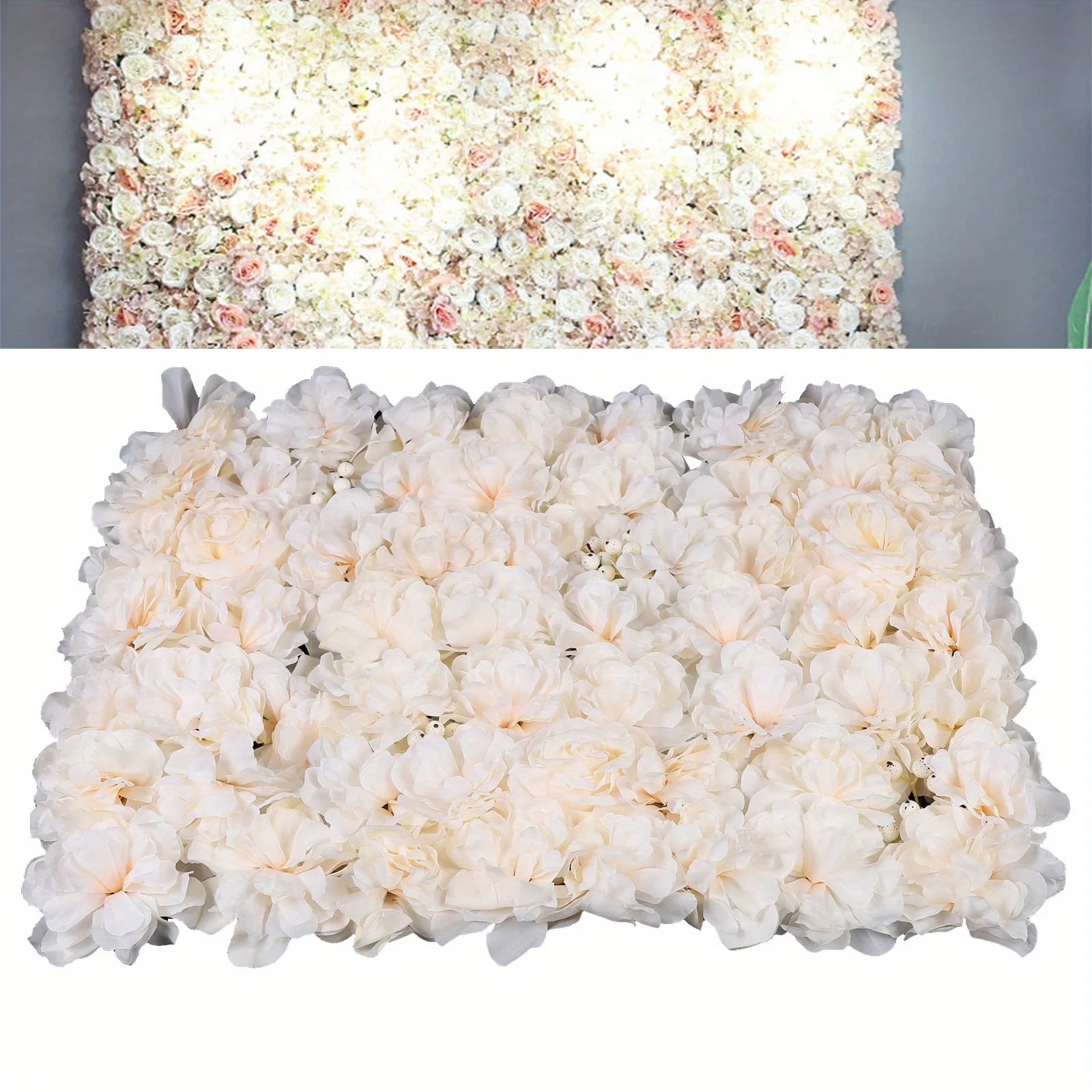 

6 pieces of plant flower wall embroidered ball white fruit+light champagne gorgeous rose, decoration,