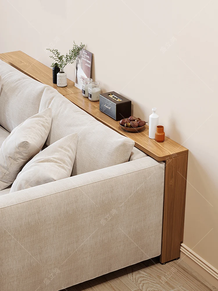 

The back shelf of the sofa is all solid wood, gap ofbedside is long and narrow, crack of bedside table is again