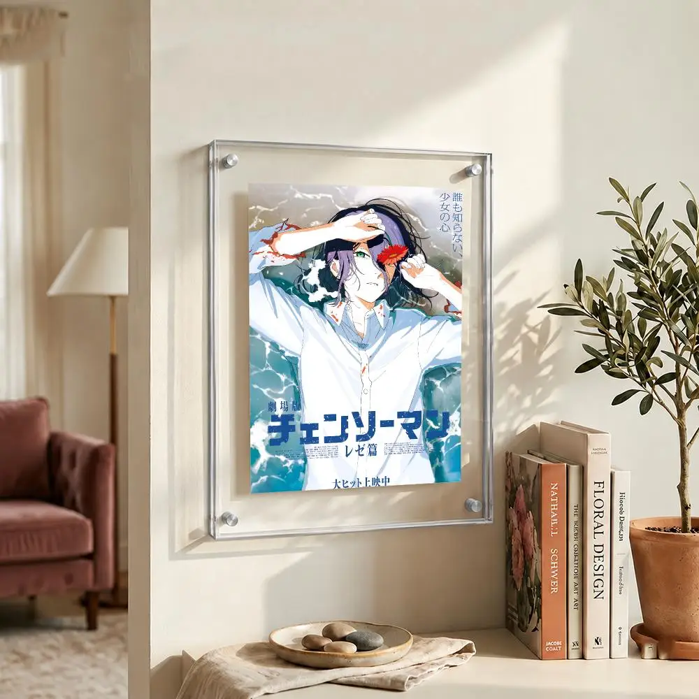 Anime Chainsaw Man Poster High-definition  stickers, suitable for bedroom, living room, home decoration