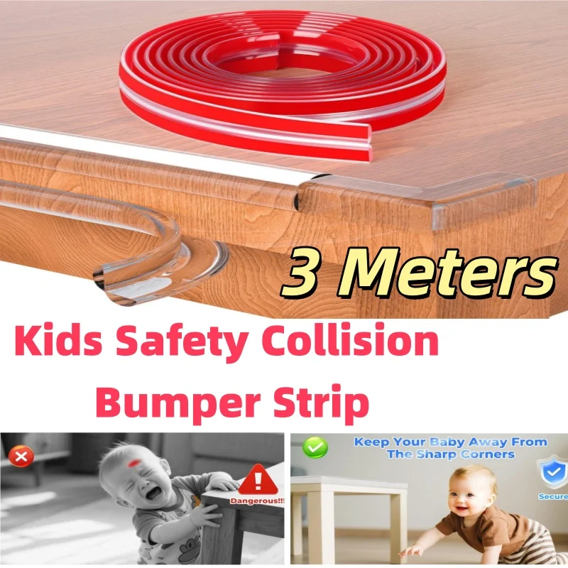 

3 метра прозрачная ПВХ защита края стола мебельная угловая защитная полоса самоклеящаяся детская безопасность противоударный мягкий бампер
