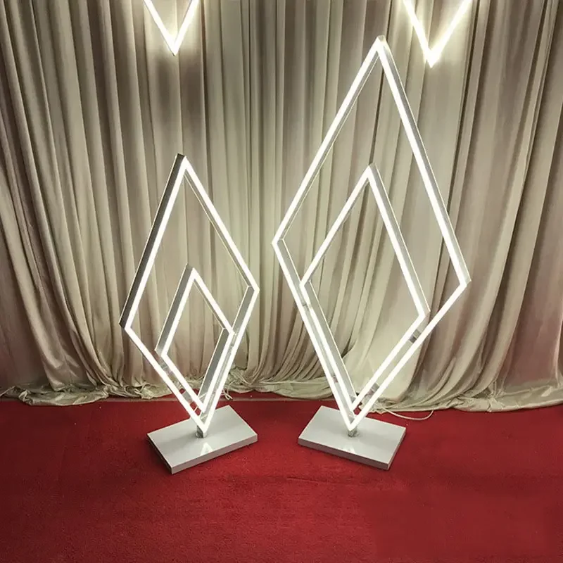 

Miguo New Double-sided Luminous Diamond Ornaments Wrought Iron Wedding Props Decorative Lights Simple European Stage