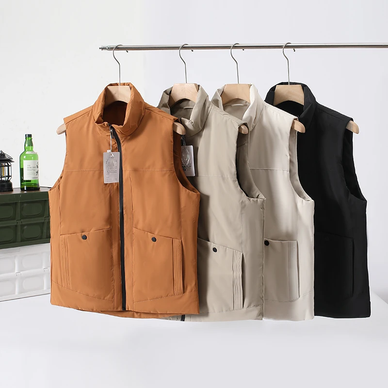 

Мужской утепленный жилет Aphene с воротником-стойкой для активного отдыха, осенне-зимний, теплый, модный, из полиэфирного волокна