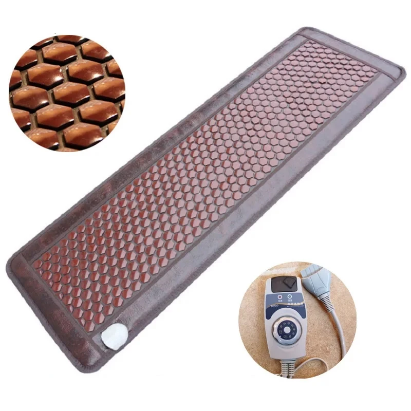 

Far Infrared Heating Pad Natural Jade Tourmaline Therapy Massage Mattress for full Back Neck Shoulder pain Relief Sofa Bed Mat
