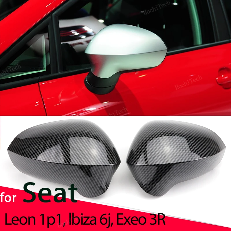 Rearview Side wing mirror cover cap Carbon Fiber Pattern Black for Seat Exeo 3R Leon 1P1 2009-2013 lbiza 6J 2008-2013